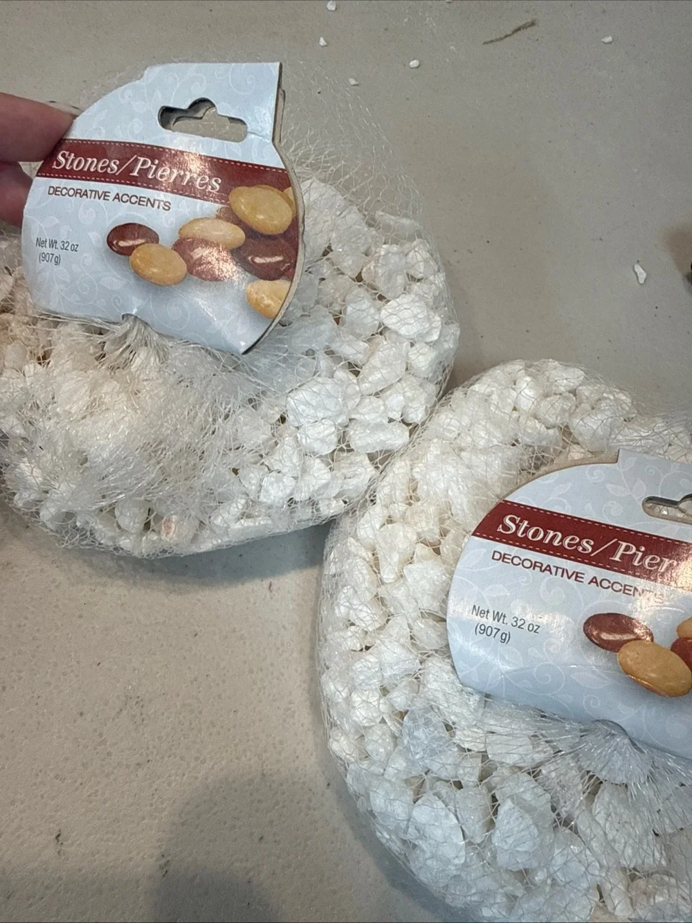2x Decorative White Stones-2 Lbs